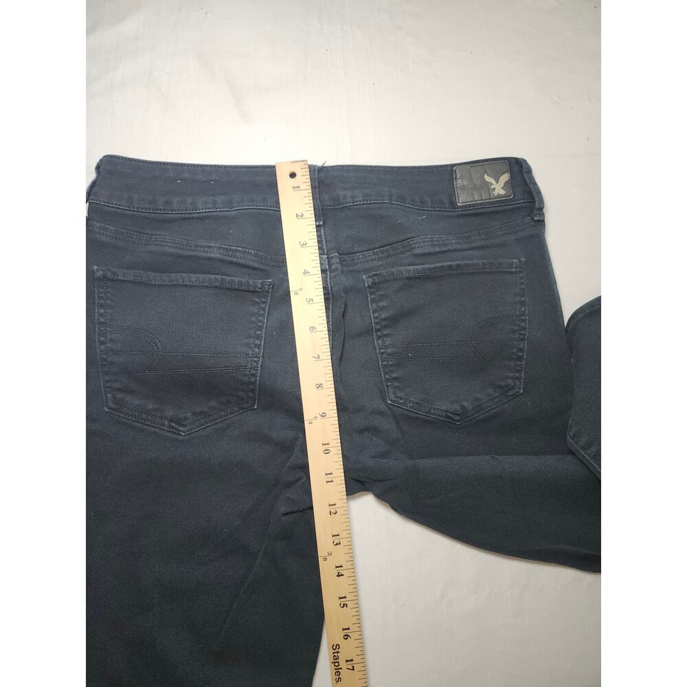 American Eagle Women's Straight Leg Jeans Denim Stretch Charcoal Black Sz 10 S - Picture 8 of 11